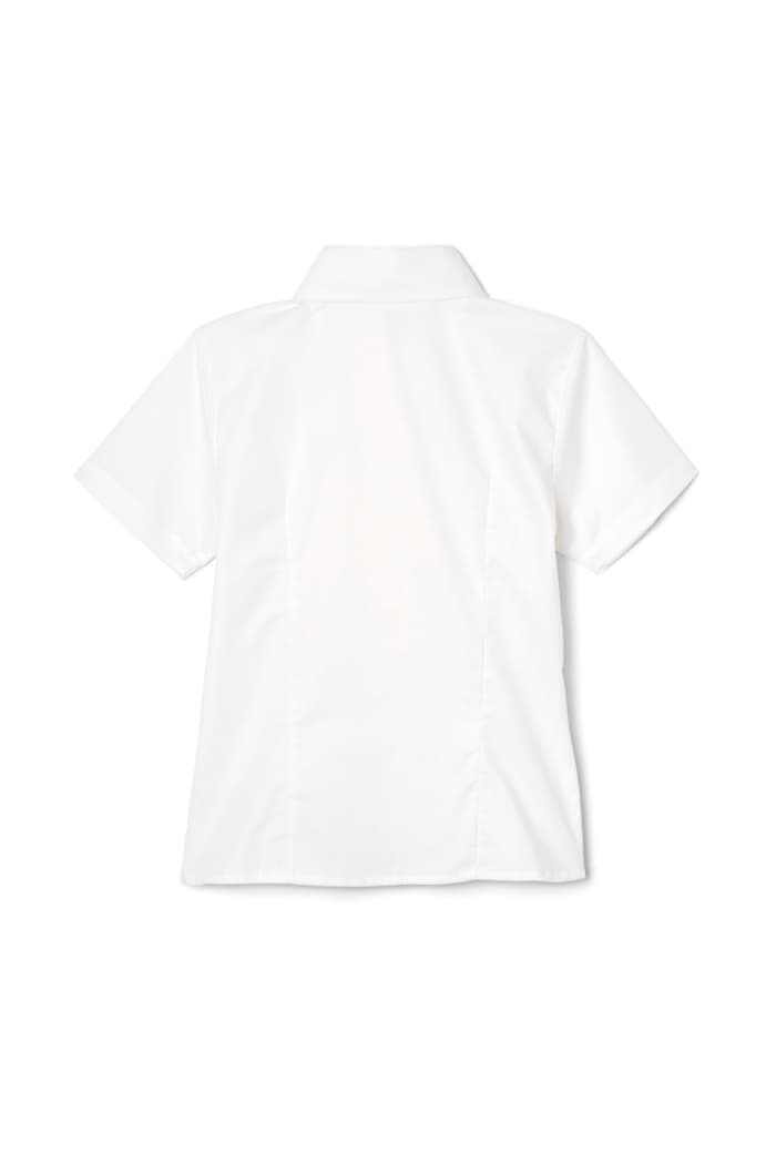 Camisa Oxford entallada de manga corta para niña