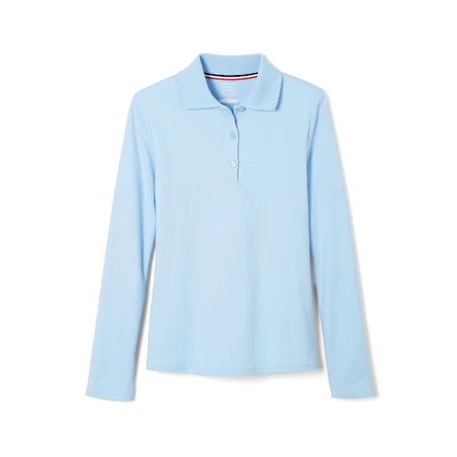 Polo de piqué de manga larga para niña