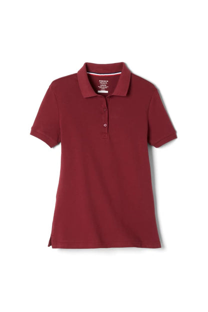 Girls' Short Sleeve Fitted Pique Polo