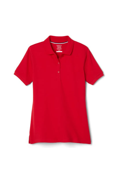 Girls' Short Sleeve Fitted Pique Polo