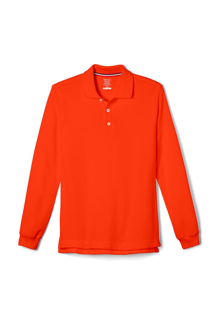 Boys' Long Sleeve Pique Polo