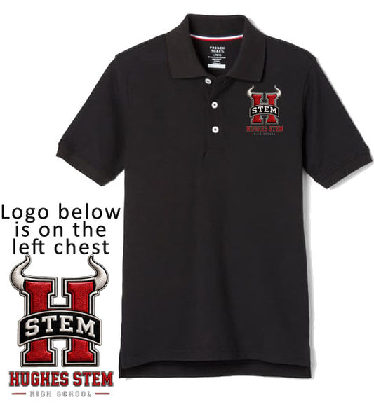 Hughes - Polo - ALL GRADES Black with Logo