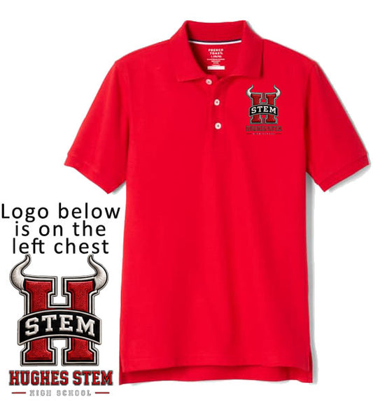 Hughes - Polo - ALL GRADES Red with Logo