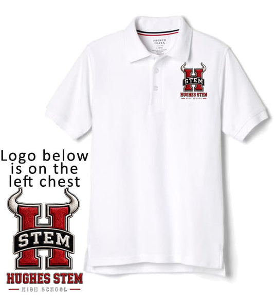 Hughes - Polo - White 11th and 12th Grades ONLY with Logo